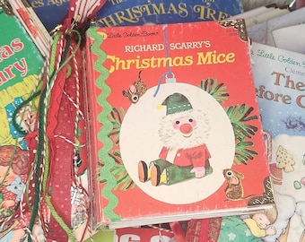 Christmas Mice Junk Journal, Little Golden Book Junk Journal