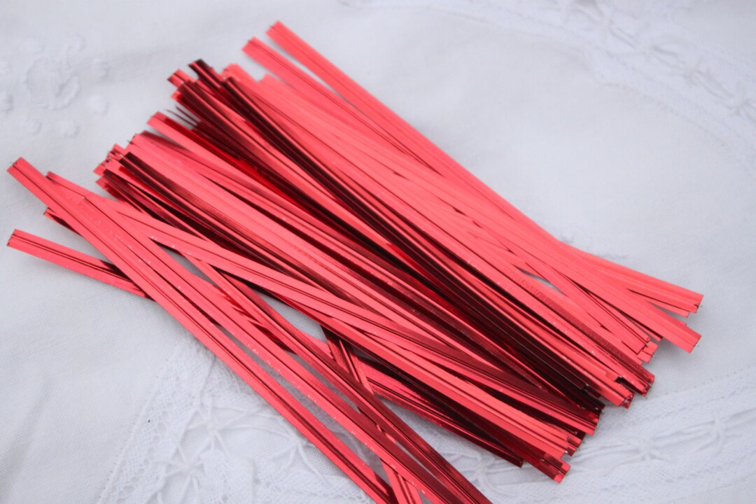 Shiny Red Twist Ties Pack of 50 Gift Wrap Packaging - Etsy