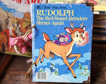 Christmas Card Holder-Upcycled Little Golden Book