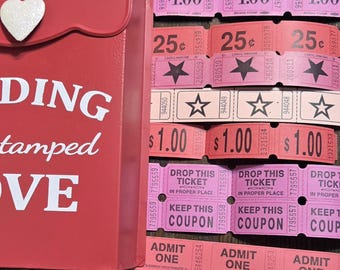 Vintage Tickets - junk journal supplies - ephemera - Red pink white - Set of 21 paper crafting