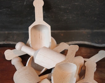 3" Mini Wood Scoops, Wooden Food Prep Scoop, Candy Bar, Popcorn Bar, Cocoa Bar, Tiered Tray Decor, Bath Salt, Herbs, Dessert Bar