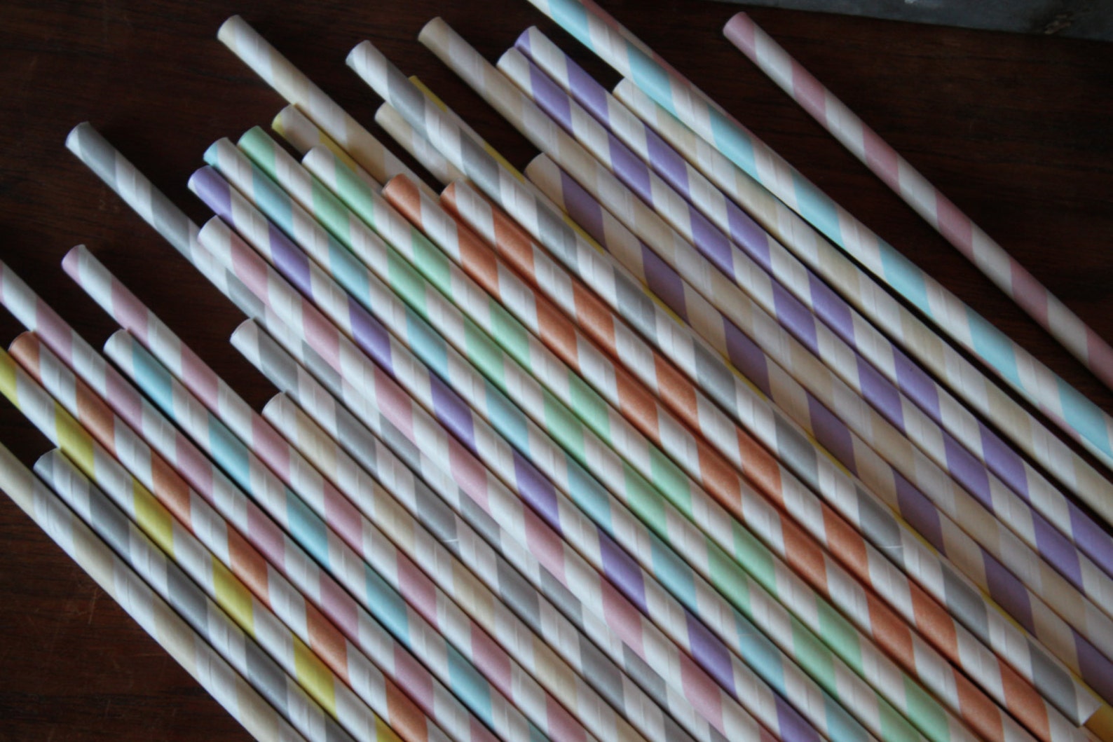 30 Pastel Rainbow Party Straws Paper Straws Beach Etsy