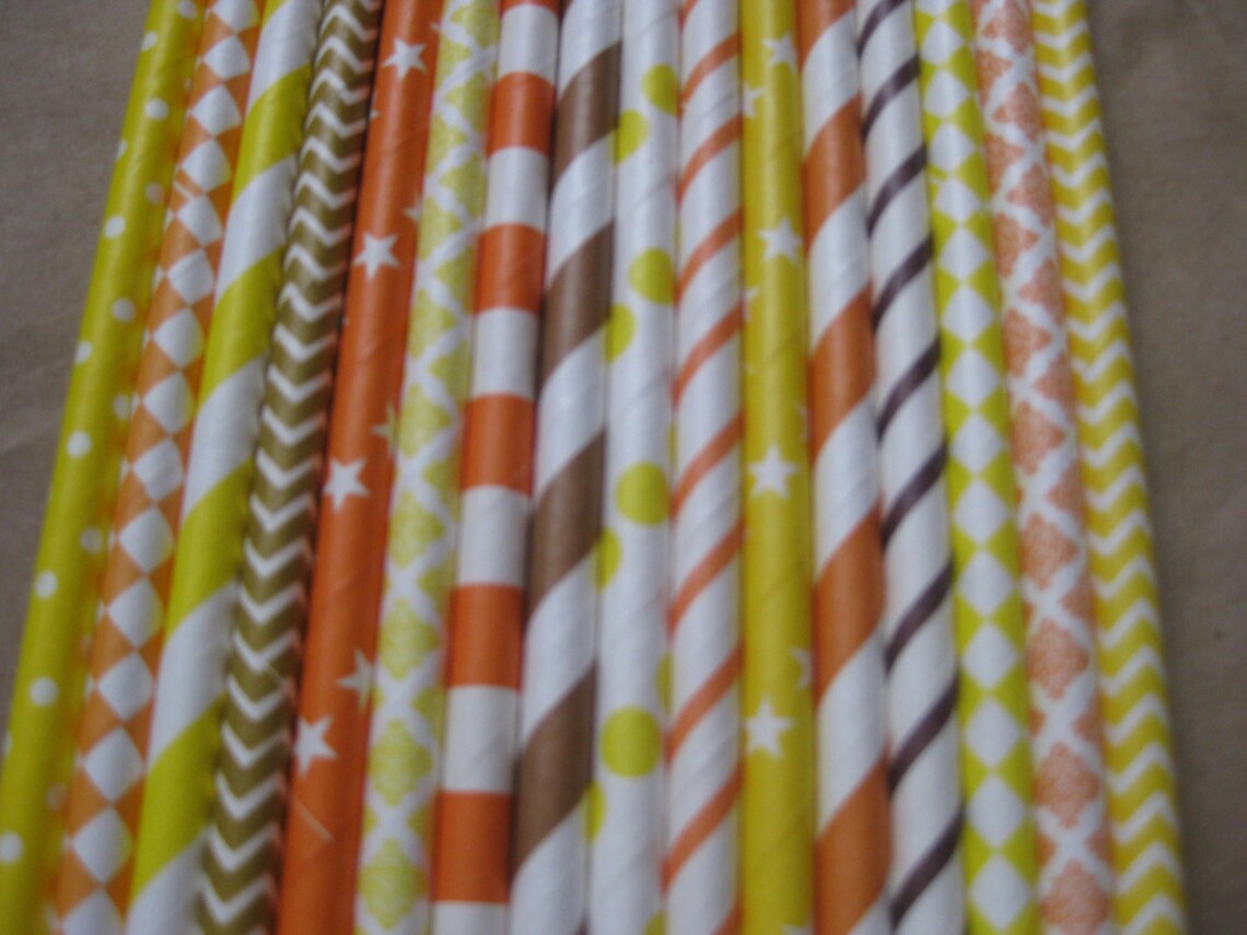 30 Candy Corn Party Straws Halloween Trick or Treat Etsy