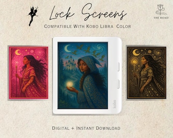 Fantasy Kobo Libra Lock Screens – Whimsical eReader Covers (Digital Download)