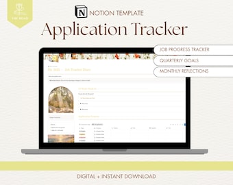 Job Application Tracker Notion Template, Job Search Organizer, Career Planner Dashboard, Interview Tracker, Notion Job Tracker, Productivity