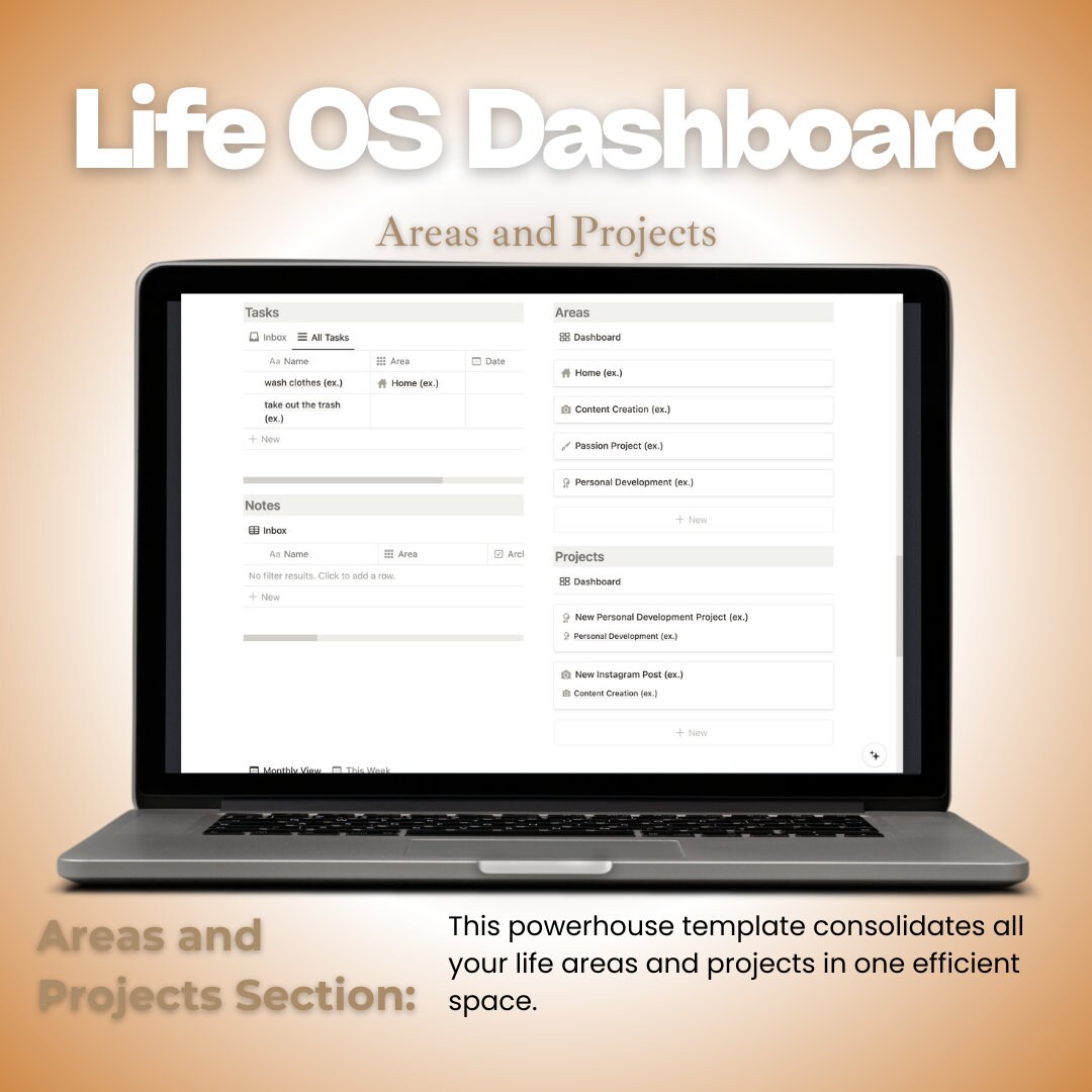 Life OS Dashboard Notion Template - Etsy