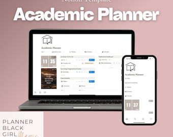 Notion Academic Planner Template; Student Planner