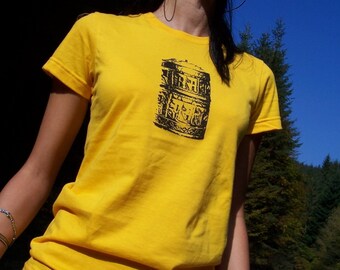 SALE - Tibetan Prayer Wheel Tee - XL womens tshirt , silkscreen tshirt, buddhist clothing, yoga tshirt