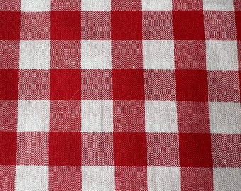 Checkers red and white gingham check woven Original Cotton + Steel Rare OOP  Free Shipping