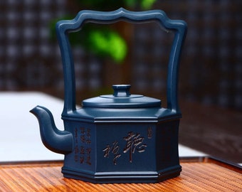 Yixing Zisha Teapot [Liufang Tiliang Pot] 280ml | Full Handmade | Chinese Purple Clay Teapot | Gongfu Teapot