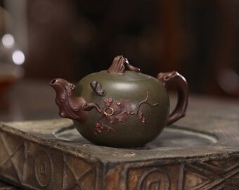 Yixing Zisha Teapot [Squirrel Grape Pot] 170ml | Full Handmade | Chinese Purple Clay Teapot | Gongfu Teapot