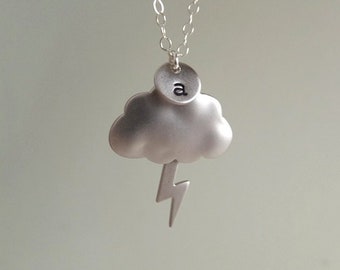Back in Stock - Storm Cloud Necklace - Personalized Gift - Silver Plated / Sterling Silver - Gift for Her - Meteorologist Gift