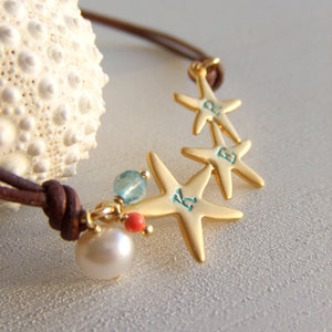 Gold Starfish Bracelet - Personalized Gift - Beach Inspired - Gift for Her - Mermaid Gift - Siblings Gift - Sisters Gift - Christmas In July