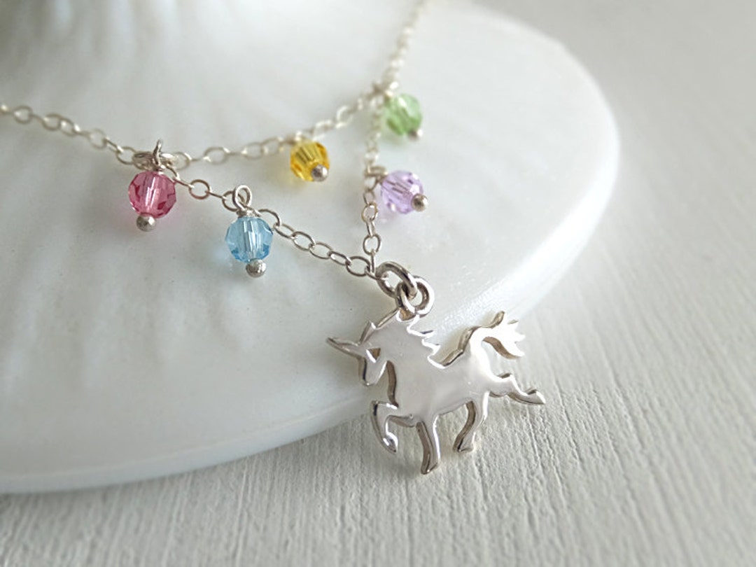 Lucky Unicorn Swarovski Crystal Necklace for Women Girls Jewelry Gift
