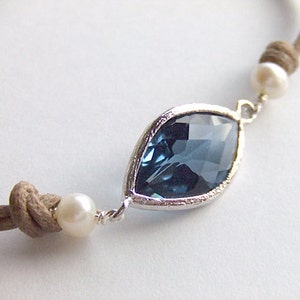 Sapphire Eye Bracelet - September Birthstone - Blue Evil Eye Bracelet - Silver Bracelet - Women Gift - Gift for Her