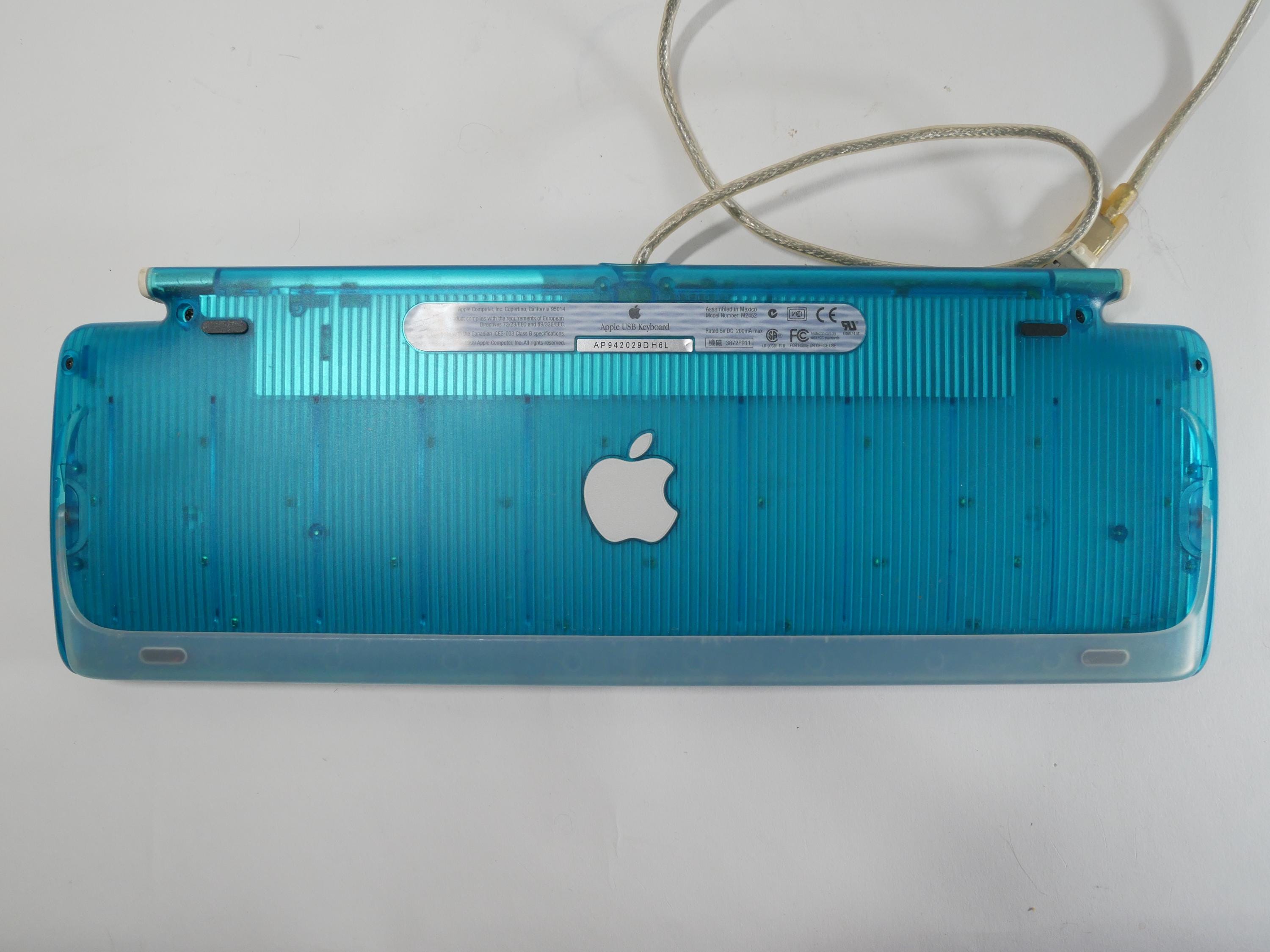 Vintage Apple USB Keyboard Blue Imac Power Mac M2452 Tested Works