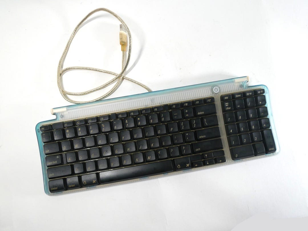 Vintage Apple USB Keyboard Blue Imac Power Mac M2452 Tested Works