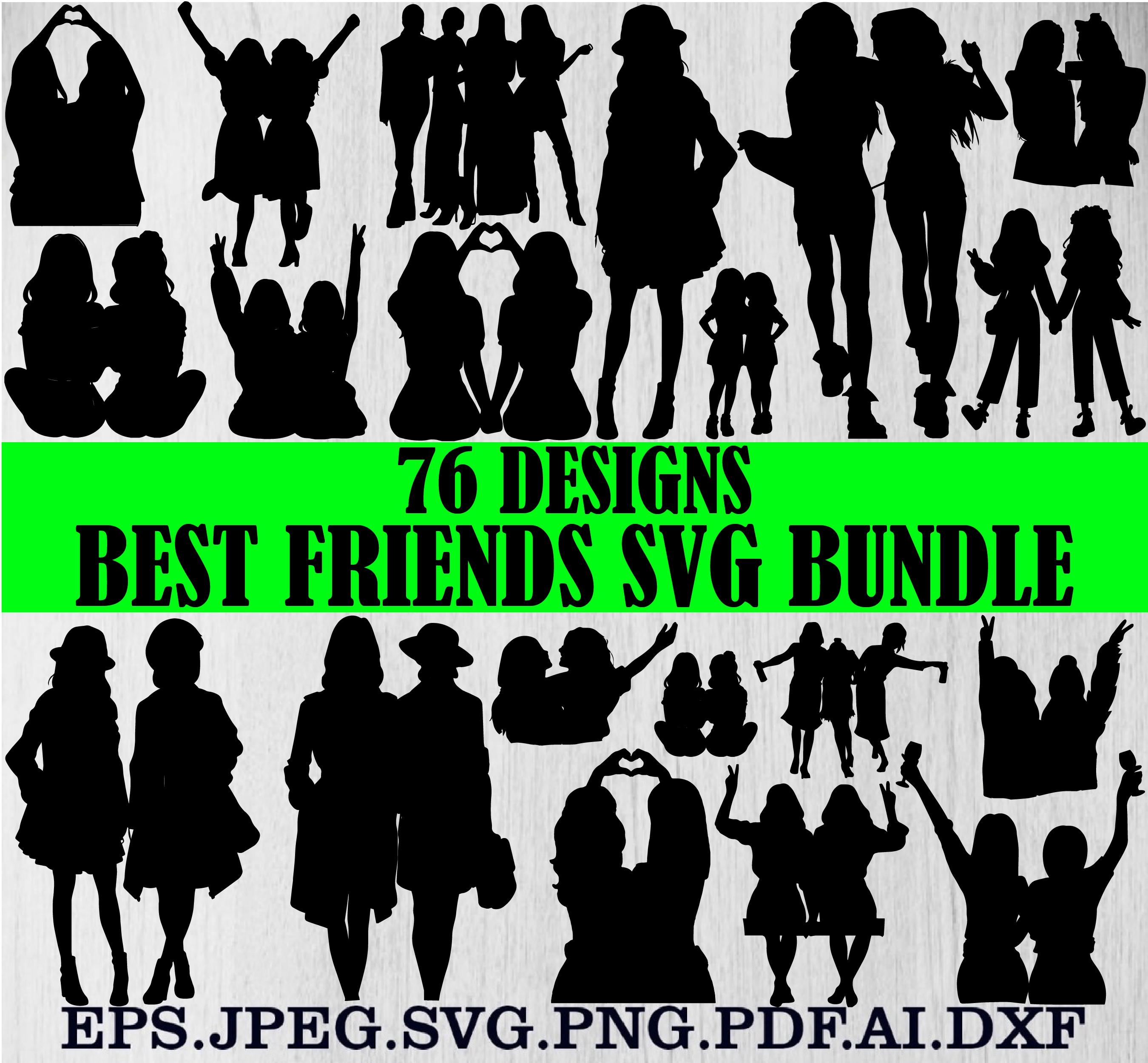 Friends Svg Bundle, Friends Clipart, Friends Cut File For Circut, Bestie Svg, Bff Svg, Girls Friends Svg, Bestie Clipart, Friends Silhouette