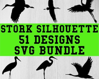 Stork Svg Bundle, Stork Png Bundle, Stork Clipart, Stork Silhouette, Stork Cut Files For Circut, Stork Vector, Stork Baby Delivering Svg,Png