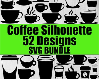 Coffee Svg Bundle, Coffee Silhouette, Coffee Svg Cut FIles For Circut, Coffee Clipart, Coffee Cup Svg, Mug Svg Bundle, Tea Cups Svg Bundle