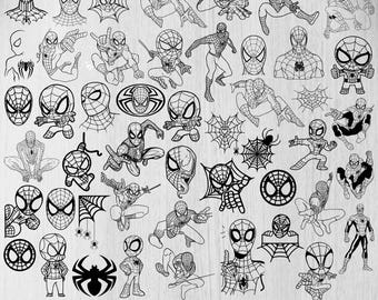Spiderman Svg Bundle, Spiderman Outline Svg, Spiderman Clipart, Spiderman Cut Files For Circut, Spiderman Silhouette, Spiderman Png,Dxf,Eps