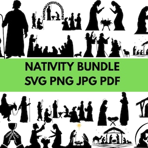 Nativity Scene SVG, Nativity Svg, Christmas SVG, Nativity Scene Clipart, Nativity SVG Bundle,  Nativity Silhouette