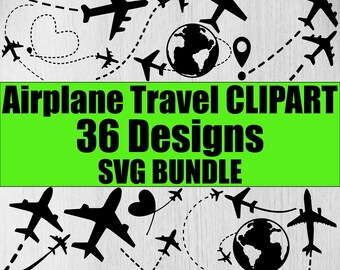 Airplane Svg Bundle,  Airplane Clipart, Airplane Travel Svg, Airplane Heart Svg, Love Airplane Silhouette,  Love Travel, Vacation Trip Svg