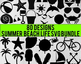Beach SVG Bundle, Beach PNG Bundle, Summer Clipart, Beach Cut Files ...