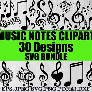 Music Notes Svg Bundle, Music Notes Clipart, Music Svg, Music Notes Silhouette, Music Notes Svg Cut Files For Circut, Music Notes Vector Png