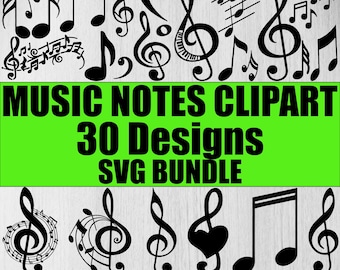 Music Notes Svg Bundle, Music Notes Clipart, Music Svg, Music Notes Silhouette, Music Notes Svg Cut Files For Circut, Music Notes Vector Png