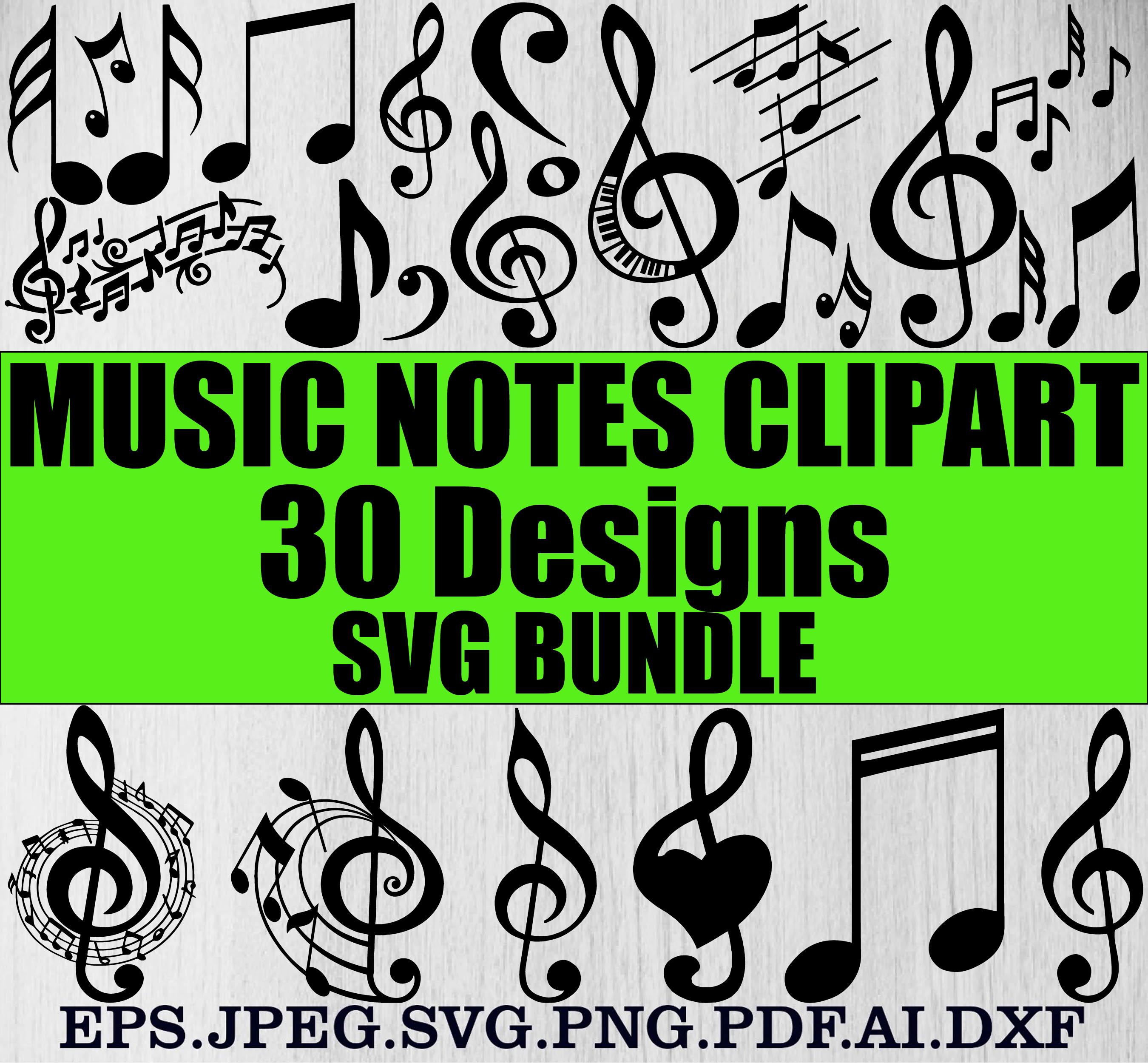 Music Notes Svg Bundle, Music Notes Clipart, Music Svg, Music Notes ...