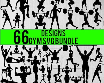 Sportschool Svg-bundel, sportschool Clipart, sportschool silhouet, sportschool gesneden bestanden voor circuit, training Svg-bundel, sportschool Svg, sportschool Vector. Fitness-svg, workout-svg, png