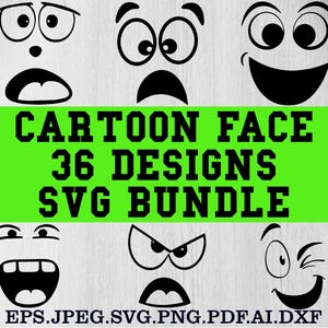 Cartoon Emotion Faces Svg Bundle, Smiley Face Svg, Cartoon Face Clipart, Emoji Face Svg, Cute Funny Face Svg, Cartoon Face Svg, Emotion Face