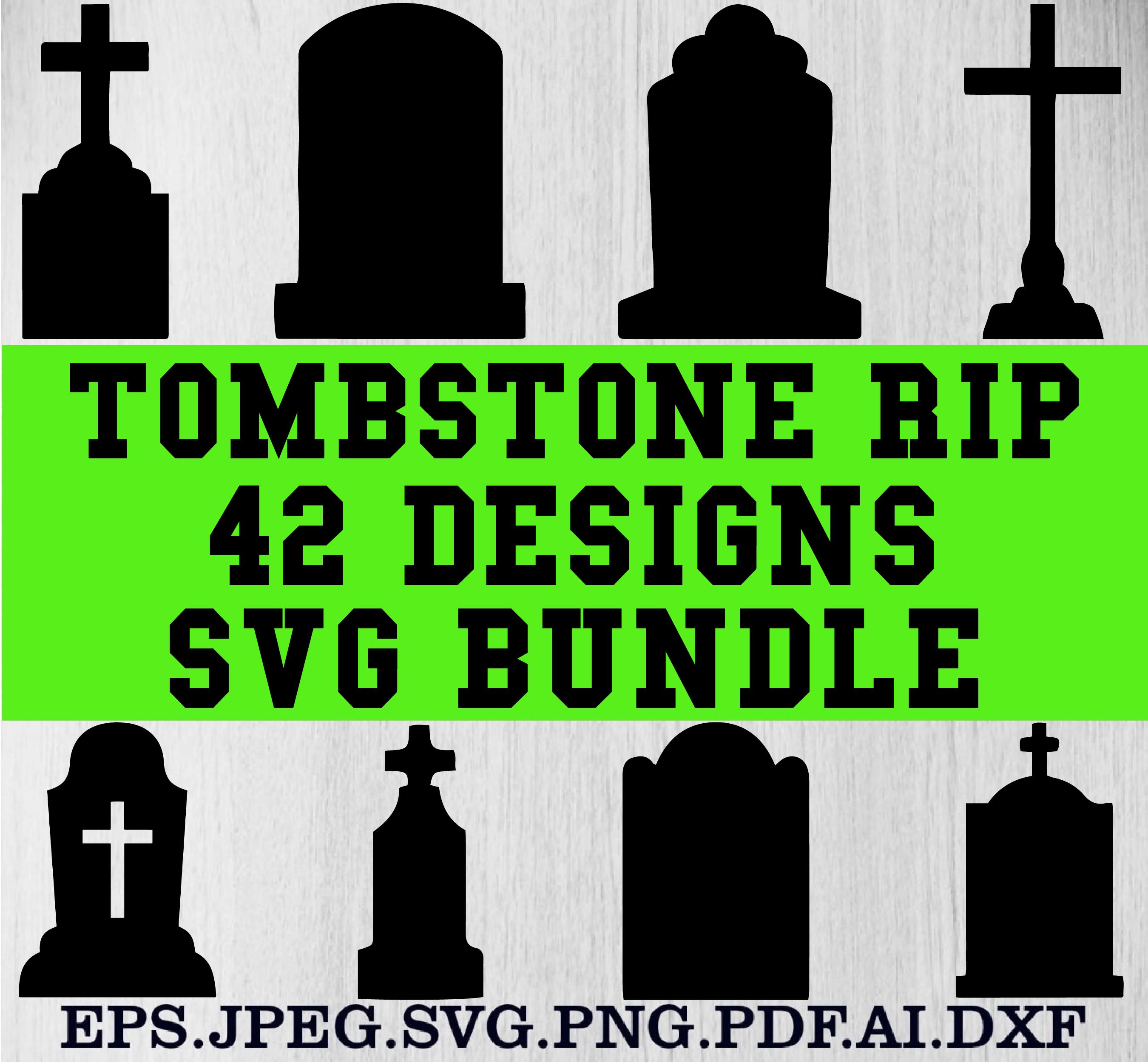 Tombstone Svg Bundle, Tombstone RIP Clipart, Graveyard Svg, Halloween ...