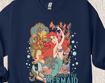 Camiseta de Ariel de La Sirenita, sudadera de La Sirenita, camiseta de Disney para niños, sudadera de sirena de Ariel, camiseta de Disney, camiseta de sirena, camiseta para niños