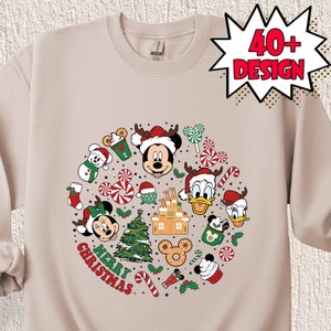 Mickey And Friends Christmas Sweatshirt, Mickey Very Merry Christmas Shirt, Disney Christmas Lights Sweatshirt, Disney Group Shirt, Xmas Tee