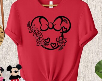 Disney Minnie Floral Shirt, Floral Minnie Sweatshirt, Floral Mickey Head Tee, Minnie Head Sweatshirt, Disney Minnie Shirt, Minnie Flower Tee