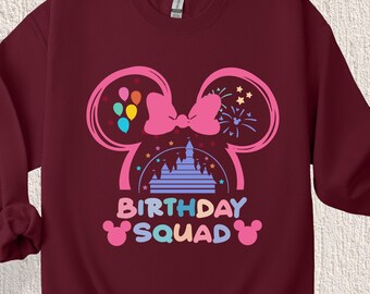Disney Birthday Squad Sweatshirt, Minnie Mickey Birthday Shirt, Matching Birthday Family Shirt, Custom Disney Birthday Shirt, Disney Shirt