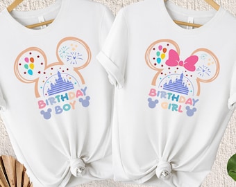 Disney Birthday Girl and Boy Shirt, Disney Birthday Family Sweatshirt, Disney Birthday Squad Shirt, Disney Trip 2024, Disney Birthday Shirt