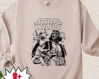 Retro Star Wars Sweatshirt, Vintage Star Wars Shirt, Disney Star Wars Sweatshirt, Star Wars A New Hope Faded, Star Wars Helmet Shirt