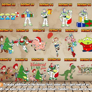 Puede incluir: Una colecci&oacute;n de 23 dise&ntilde;os navide&ntilde;os con personajes de la franquicia Toy Story. Los dise&ntilde;os incluyen a Woody, Buzz Lightyear, Jessie, Rex y otros personajes. Los dise&ntilde;os son perfectos para crear tarjetas de Navidad personalizadas, adornos u otras manualidades navide&ntilde;as.