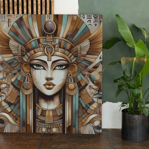 Majestic Pharaoh Queen •Egyptian Art •Wall Art •Home Decor •Mug Wrap •Shower Curtain •Poster •Wall Decor •Digital Art Print •Printable Art