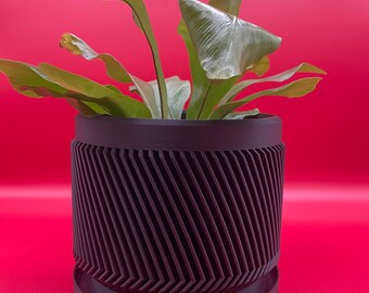 Modern Planter Pot, Contemporary planter pot, 3D printed Planter Pot, Planter pot with draining pan, Garden planter pot,