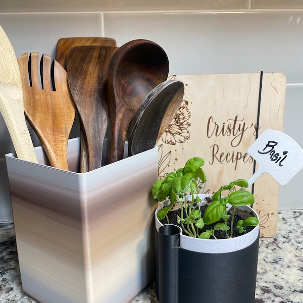Kitchen utensils holder (14 colors available),3D printed,Kitchen Gift, kitchen decor,modern kitchen, spoon holder, elegant kitchen organizer