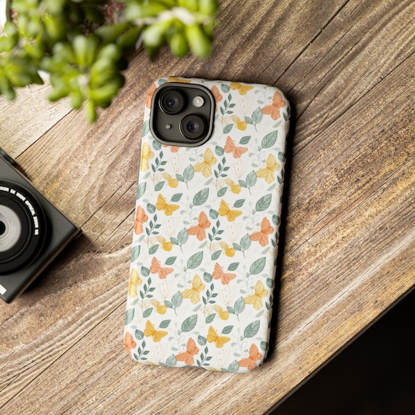 Phone Case - Hard Shell - Pattern Collection (54) for IPhone Samsung and Google phones - wild flowers and butterflies - soft design