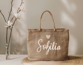 waterproof burlap tote bag personalized with name,Market Tote Bag,Reusable Grocery Shopping Bag,Farmhouse Bag, Wedding Party Tote Gift