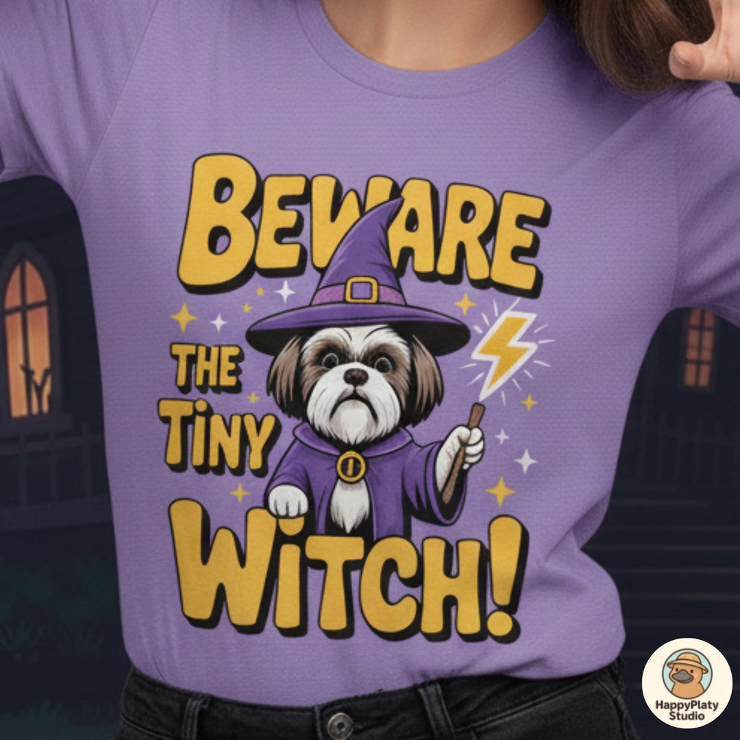 Beware the Tiny Witch Dog PNG | Cute Witcher Dog Halloween Shirt ...