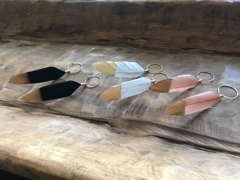 Gold-tip Feather Earrings
