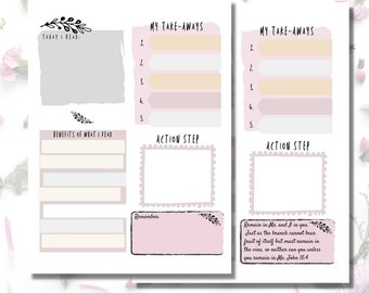 Printable Bible Reading Tracker: Christian Journal Pages (Digital Download)