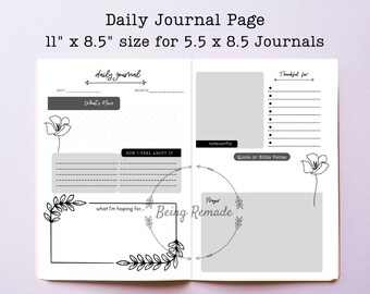 Daily Prayer Journal Pages, Christian Journal Pages, Prompted Journal Pages, Daily Reflection, Daily Notes, Beginner Journal, Ink Saver